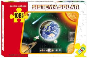 Jogo Quebra Cabeça Educativo Infantil Sistema Solar 108 Pçs
