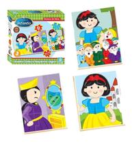 Jogo Quebra Cabeça Infantil BRANCA DE NEVE em Madeira Brinquedo Educativo 3 cenas com 21 peças Jogo Quebra Cabeça Infantil BRANCA DE NEVE em Madeira Brinquedo Educativo 3 cenas com 21 peças