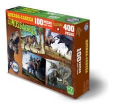 Jogo Quebra Cabeça Infantil Dinossauros 4 Em 1 Puzzle 400pçs Jogo Quebra Cabeça Infantil Dinossauros 4 Em 1 Puzzle 400pçs
