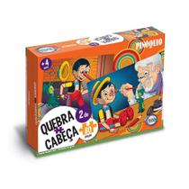 Jogo Quebra Cabeça Infantil Pinóquio 80 Peças 2 em 1 Presente Educativo Criança Toia Brinquedos