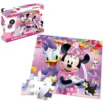 Jogo Quebra Cabeça Minnie Mickey Mouse Disney Infantil Criança 30 Peças Em Madeira Xalingo