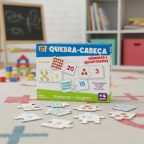 Jogo Quebra Cabeça Número Quantidade Educativo Encaixe Infantil Colorido Combinação Coordenação