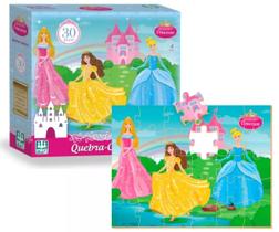 Jogo Quebra Cabeça PRINCESAS 30 Peças Educativo INFANTIL Em Madeira +4 Anos - NIG TOYS
