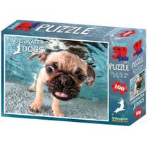 Jogo Quebra Cabeça Pug /100 Peças Brinquedo +5 anos Cachorrinho Multikids - Br1050