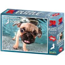 Jogo Quebra Cabeça Pug /100 Peças Brinquedo +5 anos Cachorrinho Multikids - Br1050