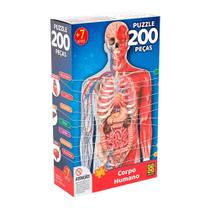 Jogo Quebra Cabeca Puzzle 200 Pecas Corpo Humano +7Anos Grow