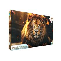 Jogo Quebra-Cabeça Rei da Savana 1000 Peças- GGB Brinquedos Jogo Quebra-Cabeça Rei da Savana 1000 Peças- GGB Brinquedos