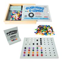Jogo Quebrando o Código Brinquedo Educativo Madeira Carimbras 7 anos