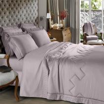 Jogo Queen 300Fios Cristal Renda Renascenca Bege