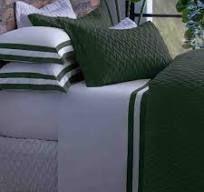 Jogo queen double branco e musgo naturalle 200 fios