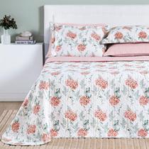 Jogo Queen Size Colcha Selin Algodão 200 Fios Bordado