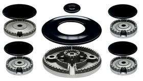 Jogo queimadores/espalhadores p/cooktops atlas utop tripla 5b Jogo queimadores/espalhadores p/cooktops atlas utop tripla 5b