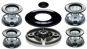 Jogo queimadores/espalhadores p/fogões dako magister/style/supreme/black glass/timer glass 5b