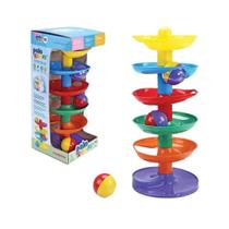 Jogo Rampa de Brinquedo Didatico Infantil com 3 Bolas 5 Rampas Paki Toys