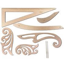 Jogo Réguas Costura Esquadro Curva Francesa Modelista + Giz