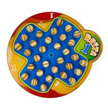 Jogo Resta Um em Madeira Colorido Brinquedo de Tabuleiro