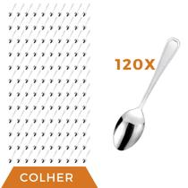 Jogo Restaurante 120 Pçs Colher Inox Reforçada Casa / Bar