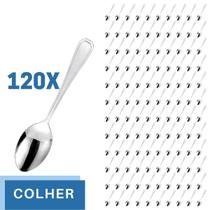 Jogo Restaurante Colher Inox Reforçada 120 Pçs Casa / Bar