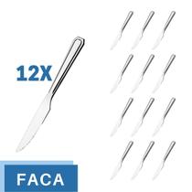Jogo Restaurante Faca Inox Reforçada 12 Pçs Casa / Bar