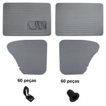 Jogo Revest Porta Fusca 73 74 75 76 77 C Bolsa Cinza Grampo