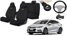 Jogo Revestimento Tecido para Assentos Cruze 2017+2023 + Volante + Chaveiro GM