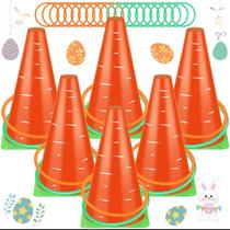 Jogo Ring Toss Jenaai Halloween com 6 cones e 20 anéis de arremesso Jogo Ring Toss Jenaai Halloween com 6 cones e 20 anéis de arremesso