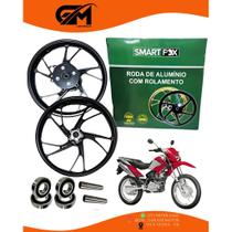 Jogo roda liga leve nxr bros 150 esd freio a disco preto pe de galinha