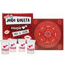 Jogo Roleta Pegação Para se Soltar com Tabuleiro e 4 Shots