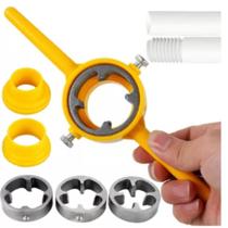 Jogo Rosca Canos Tubos Pvc 1/2", 3/4" e 1" Pol Jogo 6 Peças