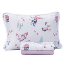 Jogo Roupa Cama Altenburg Mundo kids Malha 100% Algodão Candy Love