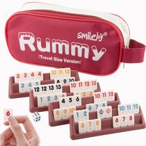 Jogo Rummy Cube Smilejoy Travel Size com bolsa de lona 106 peças