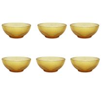 Jogo Saladeira Vidro Marrom 6 Pcs