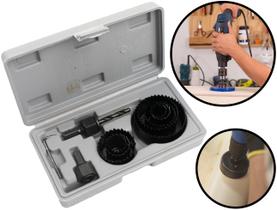 Jogo Serra Copo Aço Temperado 11 Peças Profissional Para Madeira Compensado Gesso + Estojo Jogo Serra Copo Aço Temperado 11 Peças Profissional Para Madeira Compensado Gesso + Estojo