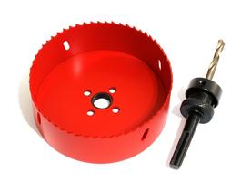 Jogo Serra Copo Bimetal 127mm Aço Ferro Suporte Broca Piloto
