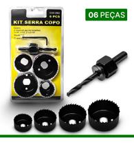 Jogo Serra Copo Kit 6 Peças para Madeira Gesso Pvc Plástico