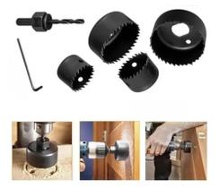 Jogo Serra Copo Kit 6 Peças Para Madeira Gesso Pvc Plástico