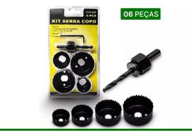 Jogo Serra Copo Kit 6 Peças Para Madeira Gesso Pvc Plástico - Titanium