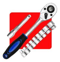 Jogo Sextavado Soquete Quicko 1/2 Com Catraca 12 Pcs E Exten