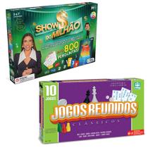 Jogo Show do Milhão + 10 Jogos reunidos Ludo Dama Xadrez Gamão Palavras Cruzadas Batalha Naval - NIG