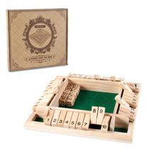 Jogo Shut The Box AMEROUS Classic de 4 lados de madeira para 1-4 jogadores