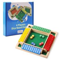 Jogo Shut The Box Elfclove de madeira 22 x 22 x 3,5 cm com 8 dados Jogo Shut The Box Elfclove de madeira 22 x 22 x 3,5 cm com 8 dados