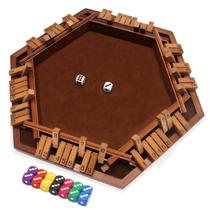 Jogo Shut The Box INNOVJOPRO de madeira de 6 lados com 16 dados