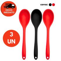 Jogo Silicone Maciço Kit Colher Pequena Colher Gde Arroz Pegador Massas Concha Feijão