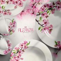 Jogo sobremesa cerejeira alleanza c/6 pratos - primeira linh - Alleanza Cerâmica