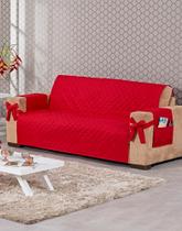 Jogo Sofá Capa Protetora Avulso 3 Lugares Preço Baixo Com Laço Marrom Escuro