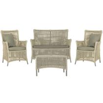 Jogo Sofá e 2 Poltronas e Mesa Igapó Alumínio Fendi Corda Náutica E8 Trama Original