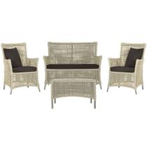 Jogo Sofá e 2 Poltronas e Mesa Igapó Alumínio Fendi Corda Náutica E9 Trama Original