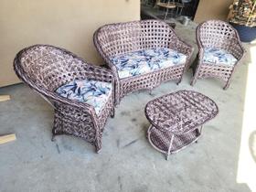 Jogo Sofá e Poltronas Área Externa Interna Fibra Sintética