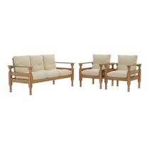 Jogo Sofá Madeira Maciça 3 Lugares E 2 Poltronas Liz Multimóveis Vcr7001 Bege Bege Jogo Sofá Madeira Maciça 3 Lugares E 2 Poltronas Liz Multimóveis Vcr7001 Bege Bege