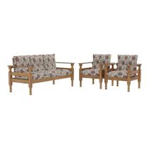 Jogo Sofá Madeira Maciça 3 Lugares E 2 Poltronas Liz Multimóveis Vcr7001 Floral Vermelho Jogo Sofá Madeira Maciça 3 Lugares E 2 Poltronas Liz Multimóveis Vcr7001 Floral Vermelho